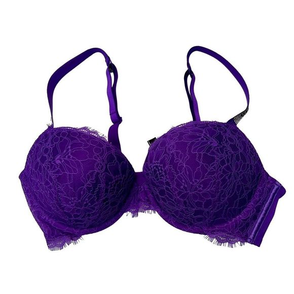 Other - NWOT Victoria Secret 38C Bling Strap Purple Lace Push-Up Underwire Bra